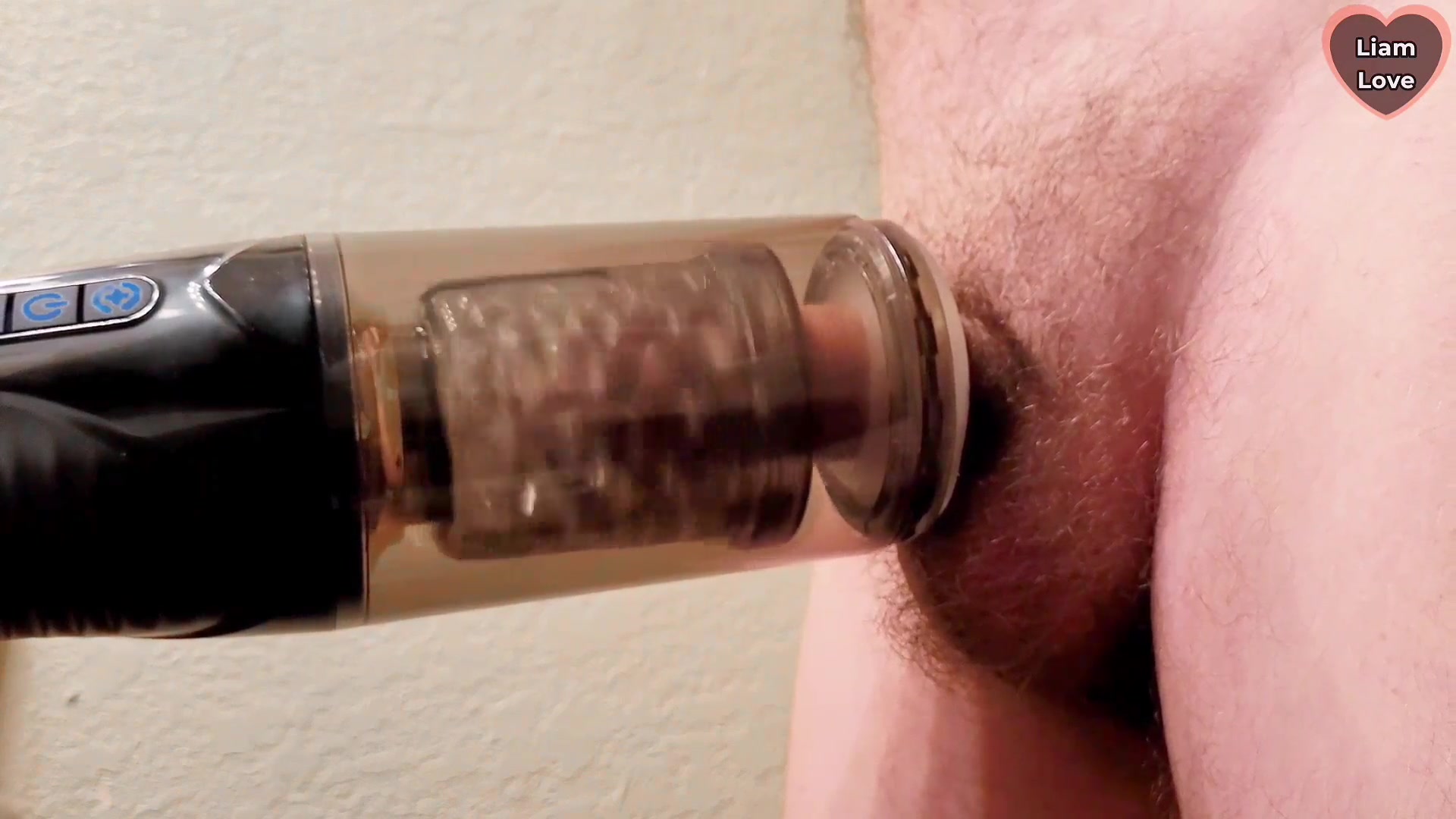 Massive Cock Explodes Twice with Auto Masturbator!